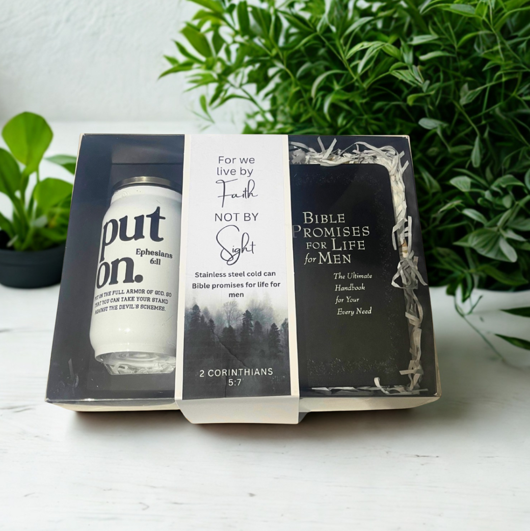 Bible promises for life men's gift set with stainless steel cup - Thegiftboxcollection