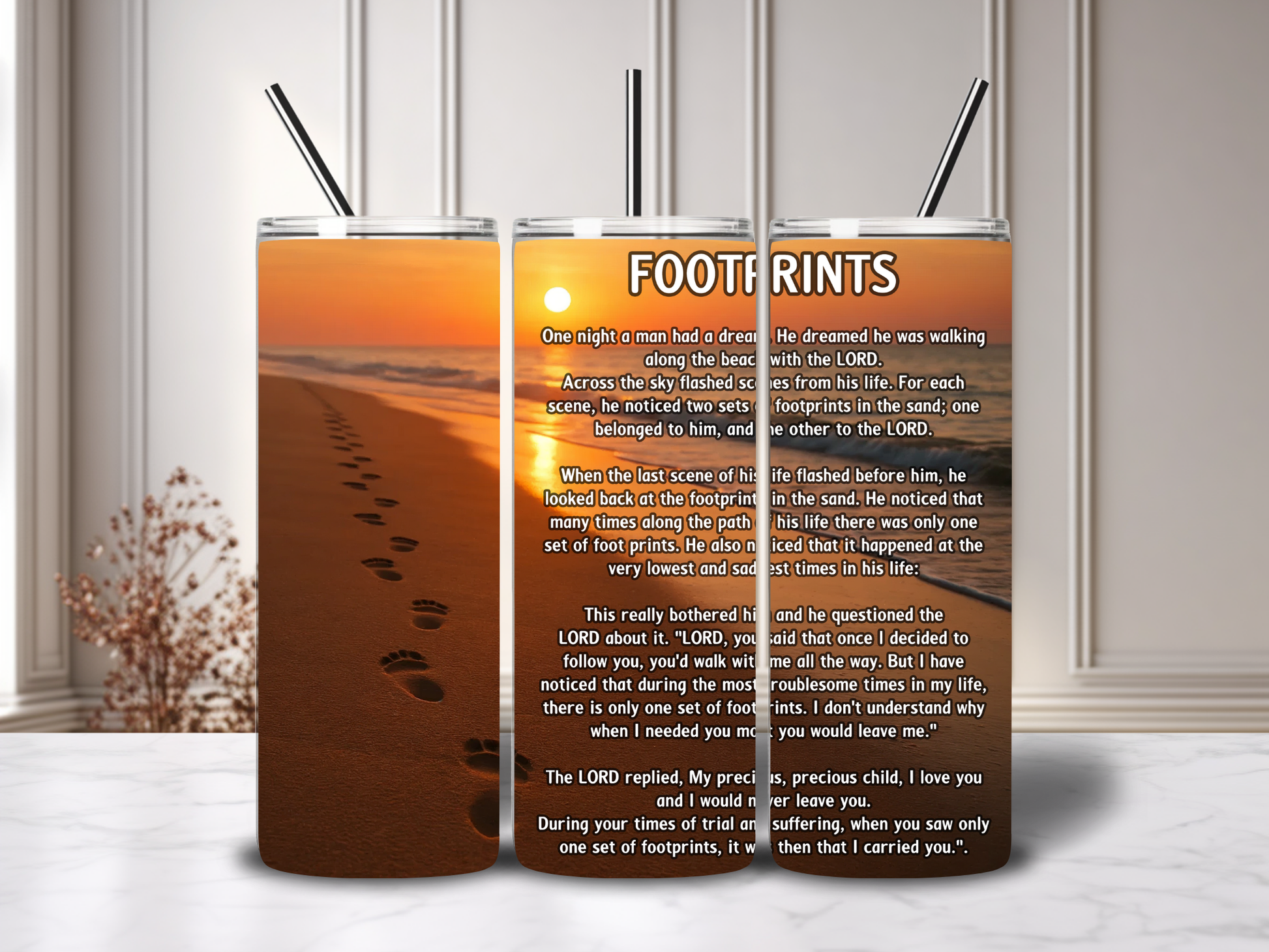 Footprints tumbler - Thegiftboxcollection