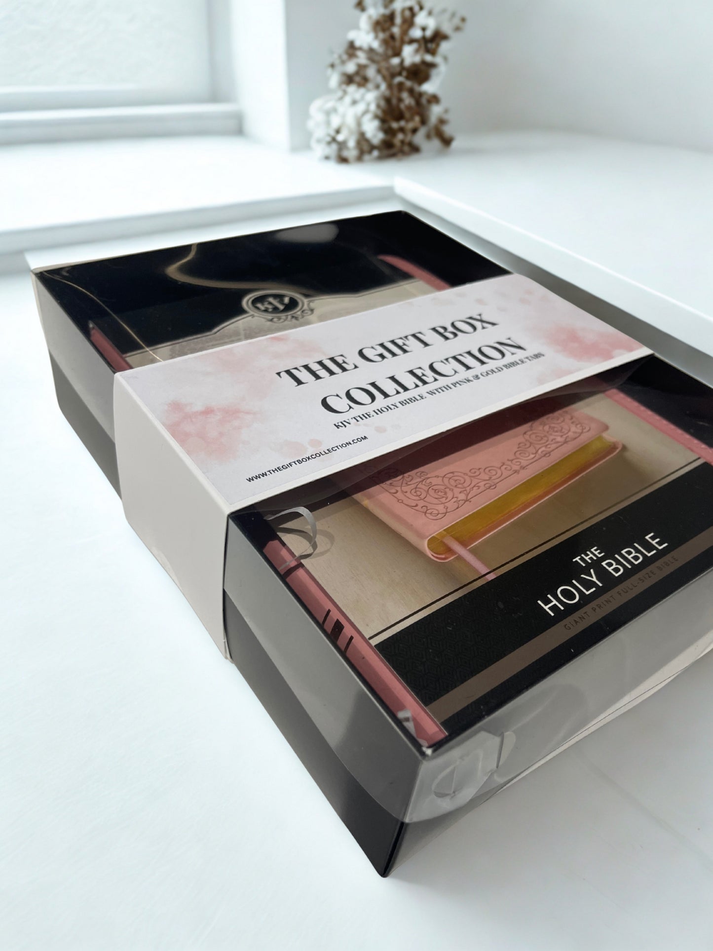 Pink Holy Bible with pink & gold Bible tabs