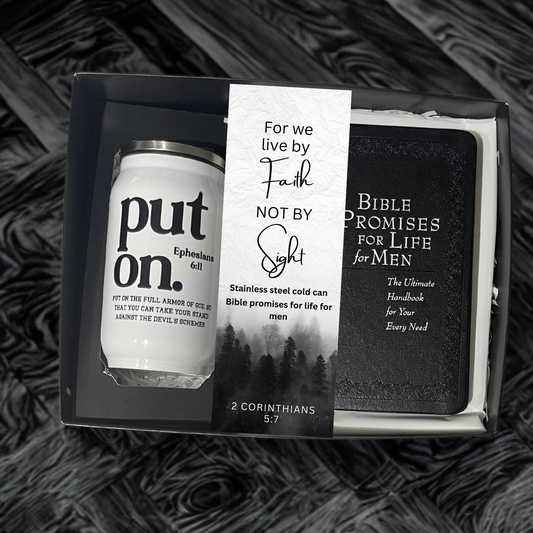 Bible promises for life men's gift set with stainless steel cup - Thegiftboxcollection