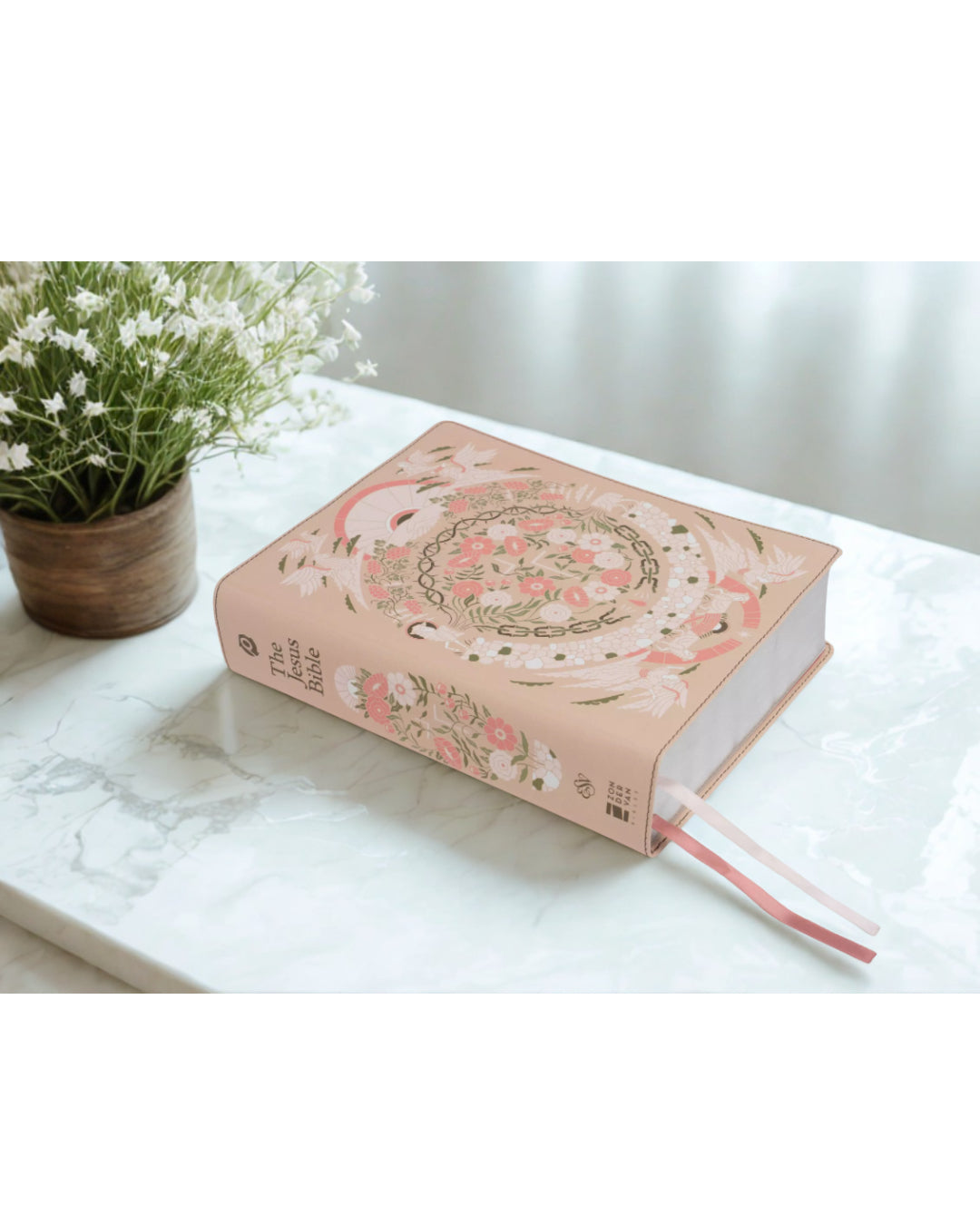 THE JESUS BIBLE(peach floral)ESV - Thegiftboxcollection