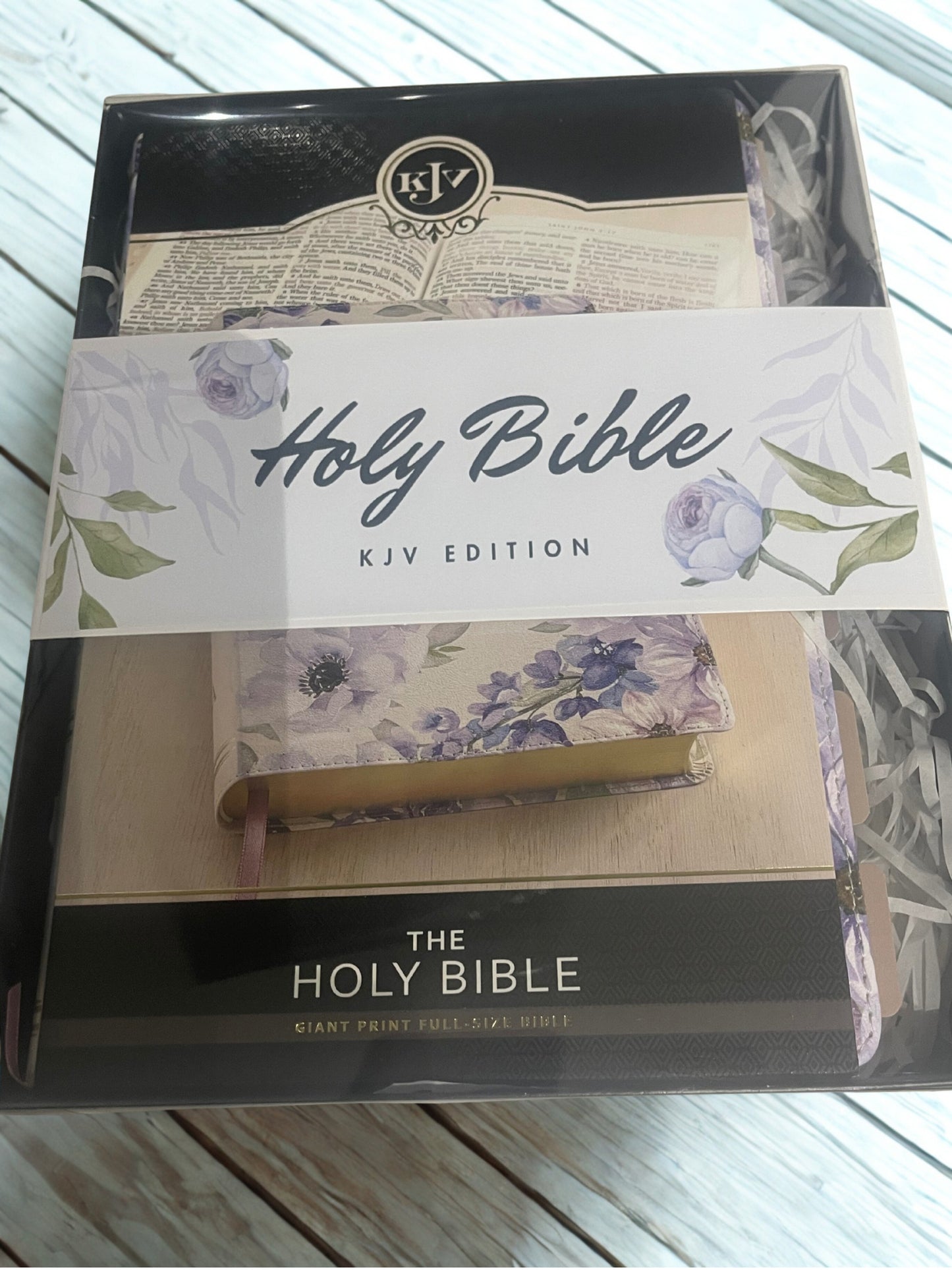 Floral Holy Bible with Gold accent Bible tabs(KJV)