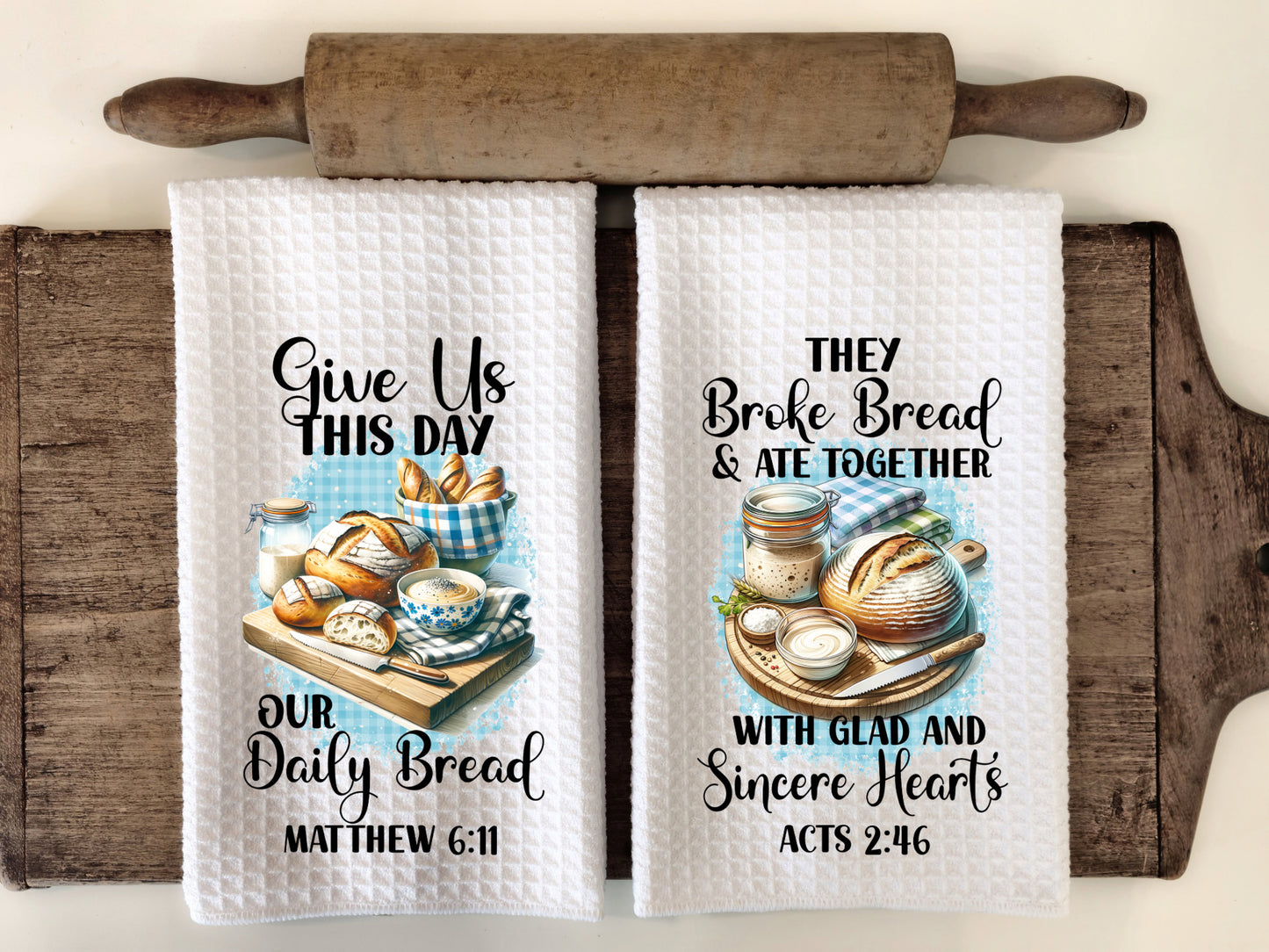 2pcs Faith based tea towel