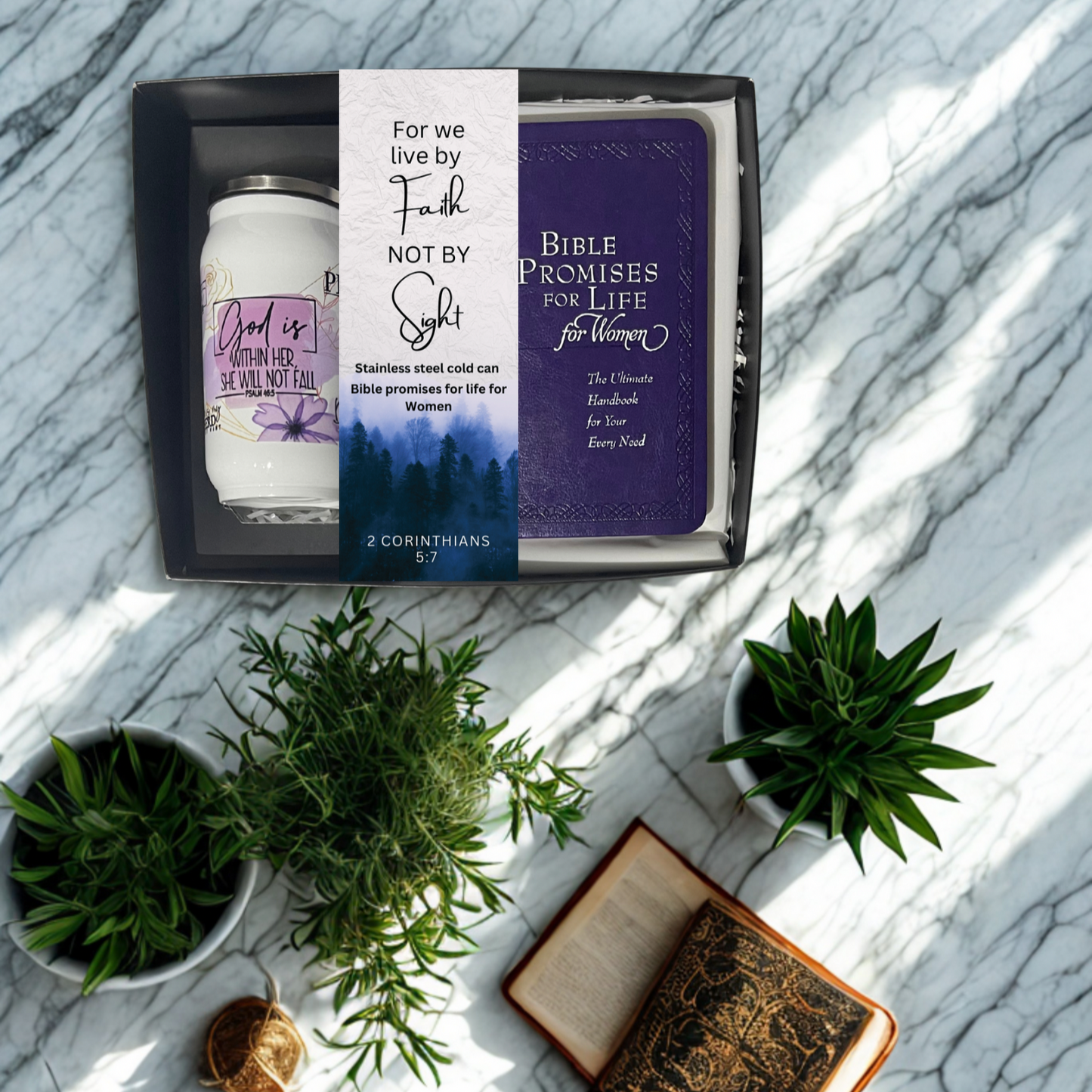 Bible promises for life women's gift set with stainless steel cup - Thegiftboxcollection