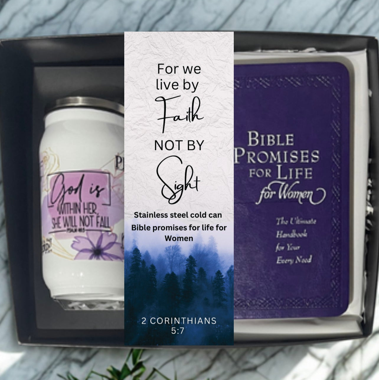 Bible promises for life women's gift set with stainless steel cup - Thegiftboxcollection