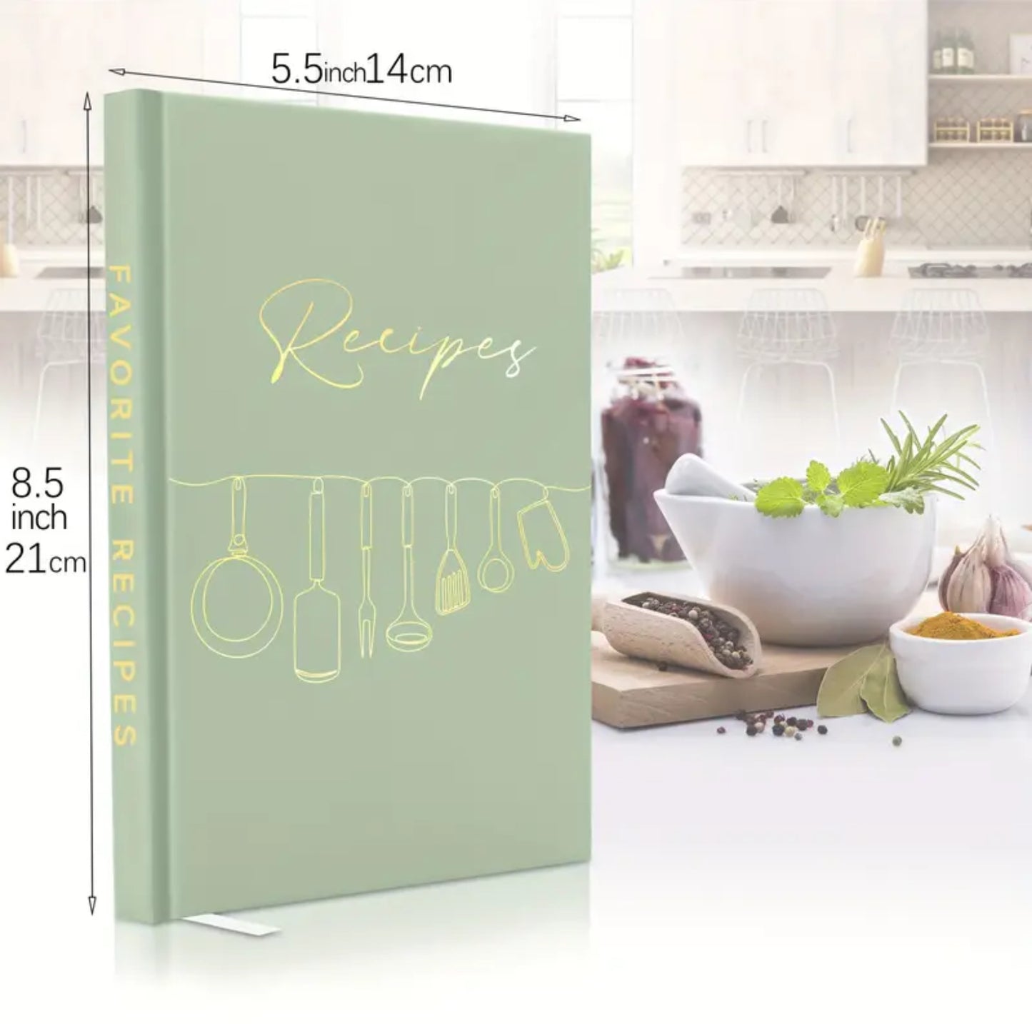 Recipe bookA5)Green hardcover