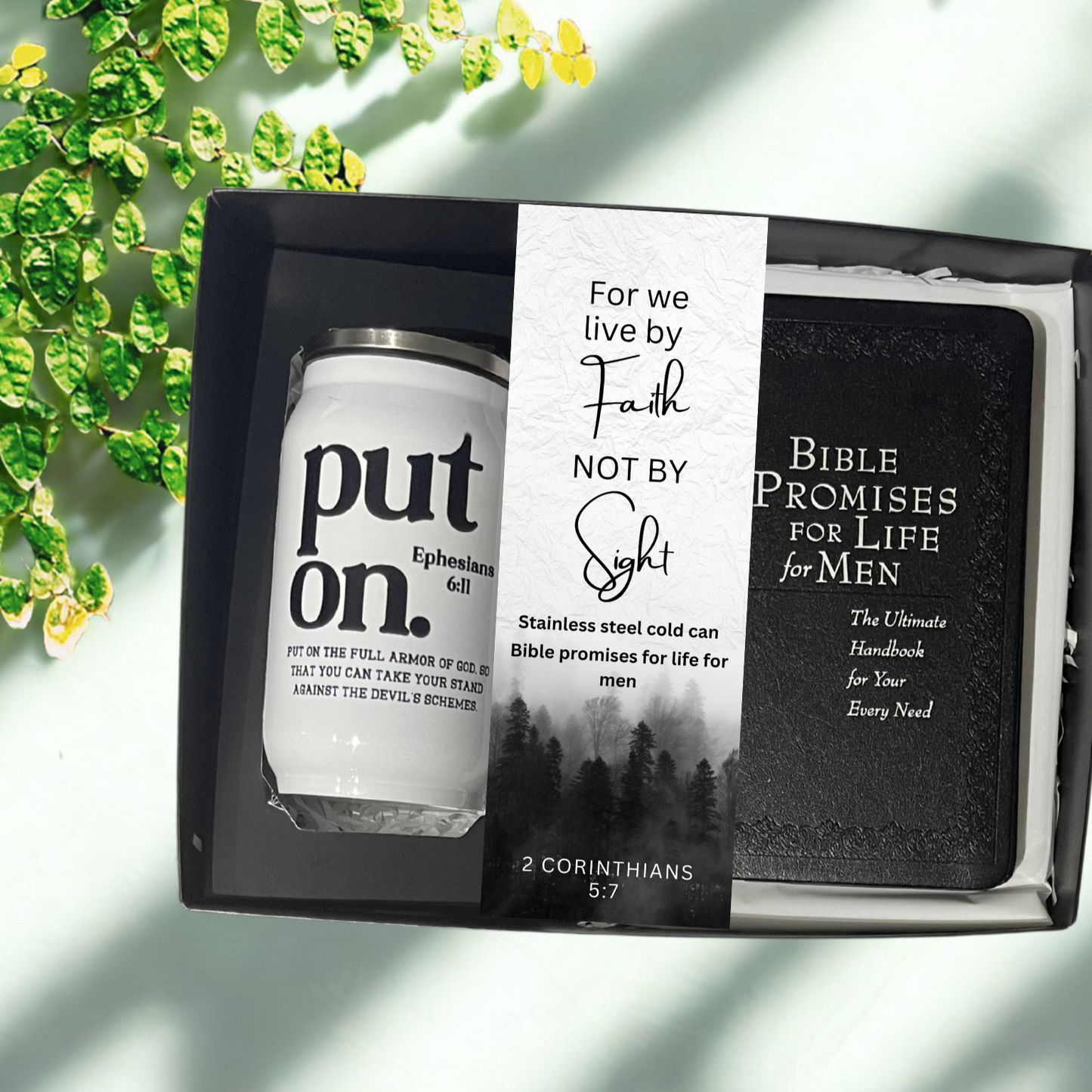 Bible promises for life men's gift set with stainless steel cup - Thegiftboxcollection