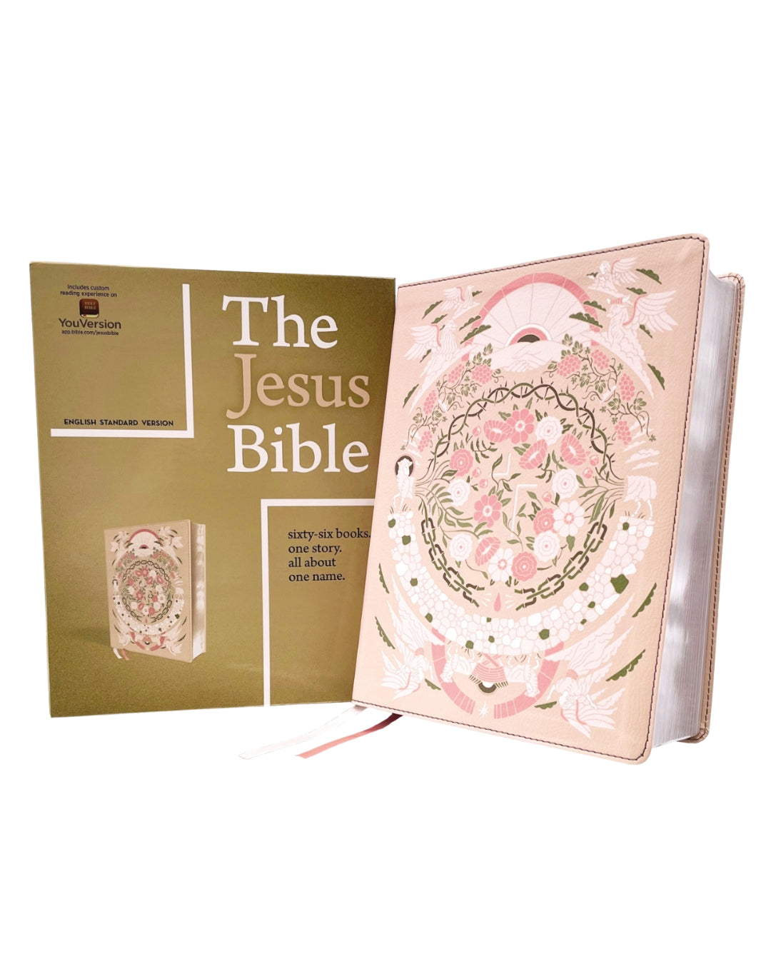 THE JESUS BIBLE(peach floral)ESV - Thegiftboxcollection