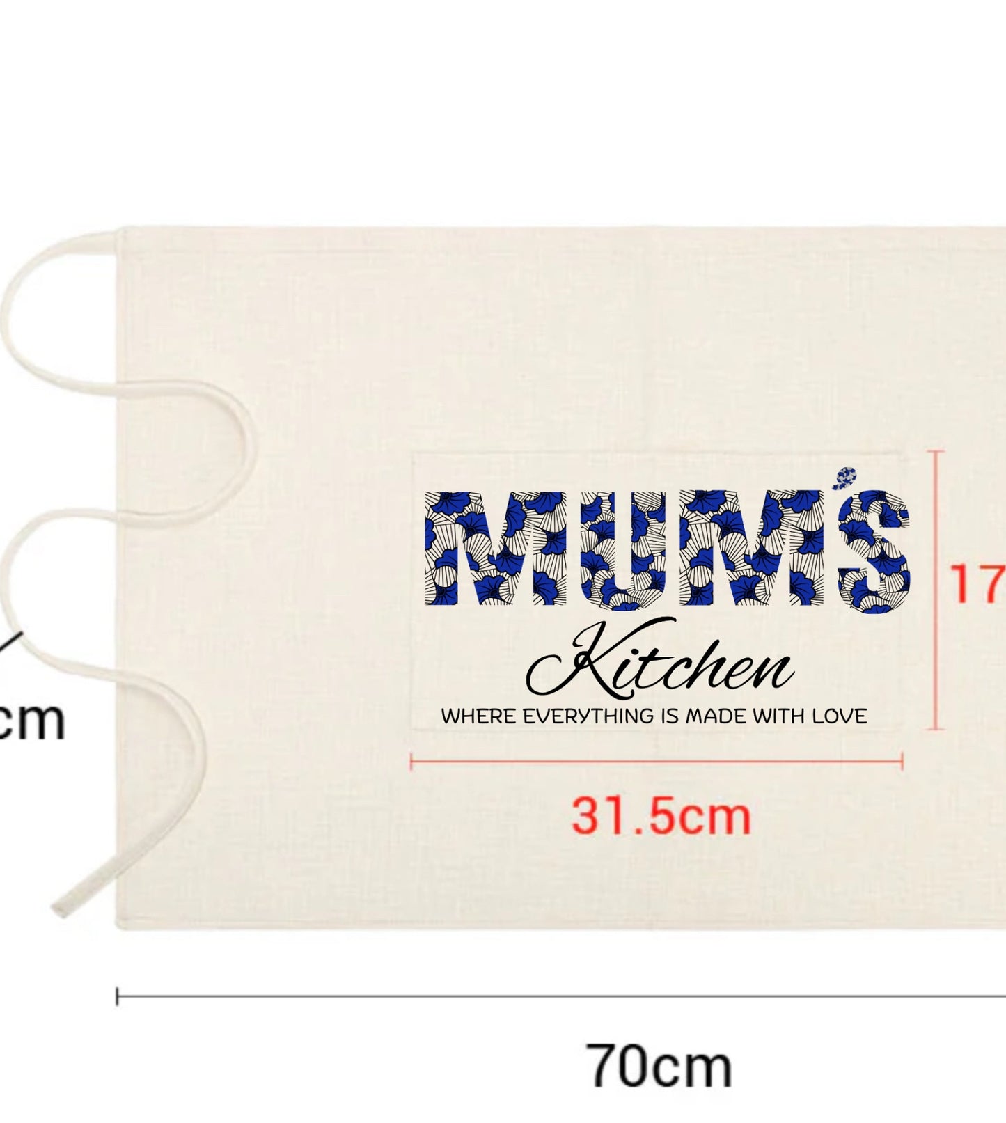 Mums Kitchen Apron(Blue African print)
