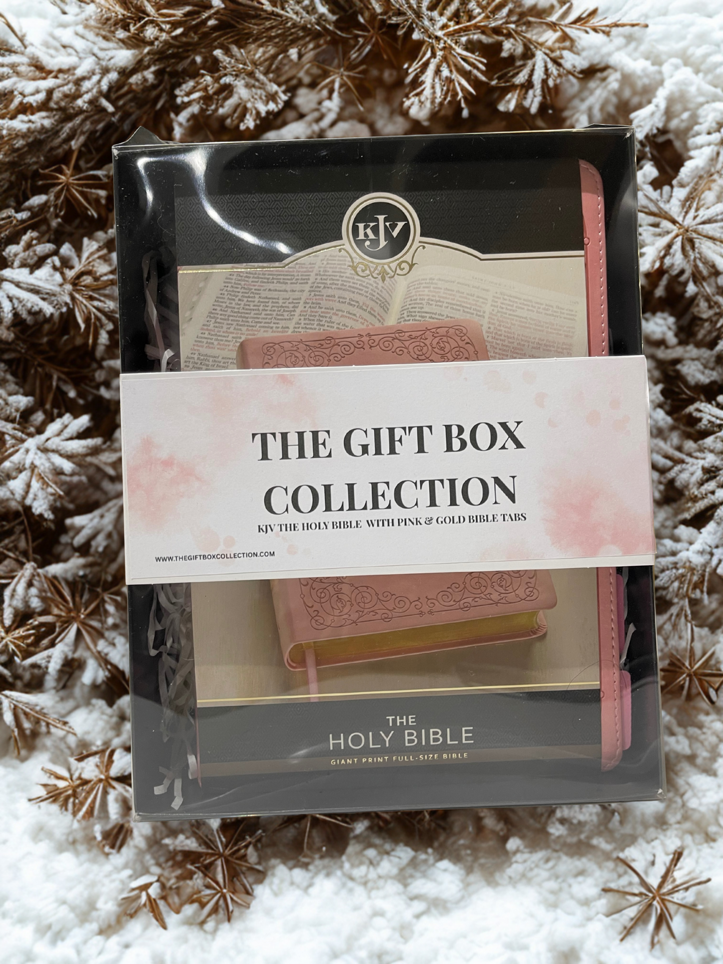 Pink Holy Bible with pink & gold Bible tabs