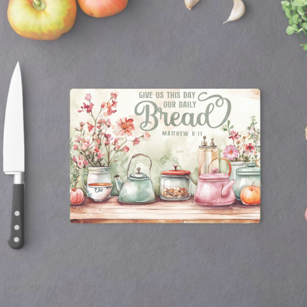 Glass daily bread chopping board - Thegiftboxcollection