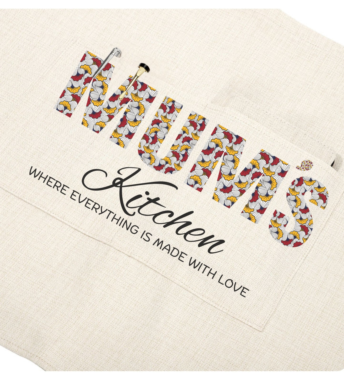 Mums Apron(Red & Yellow African Print)