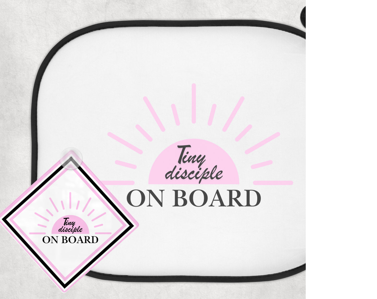 Pink Tiny Disciple On Board — 2-Pack Car Sunshade Set