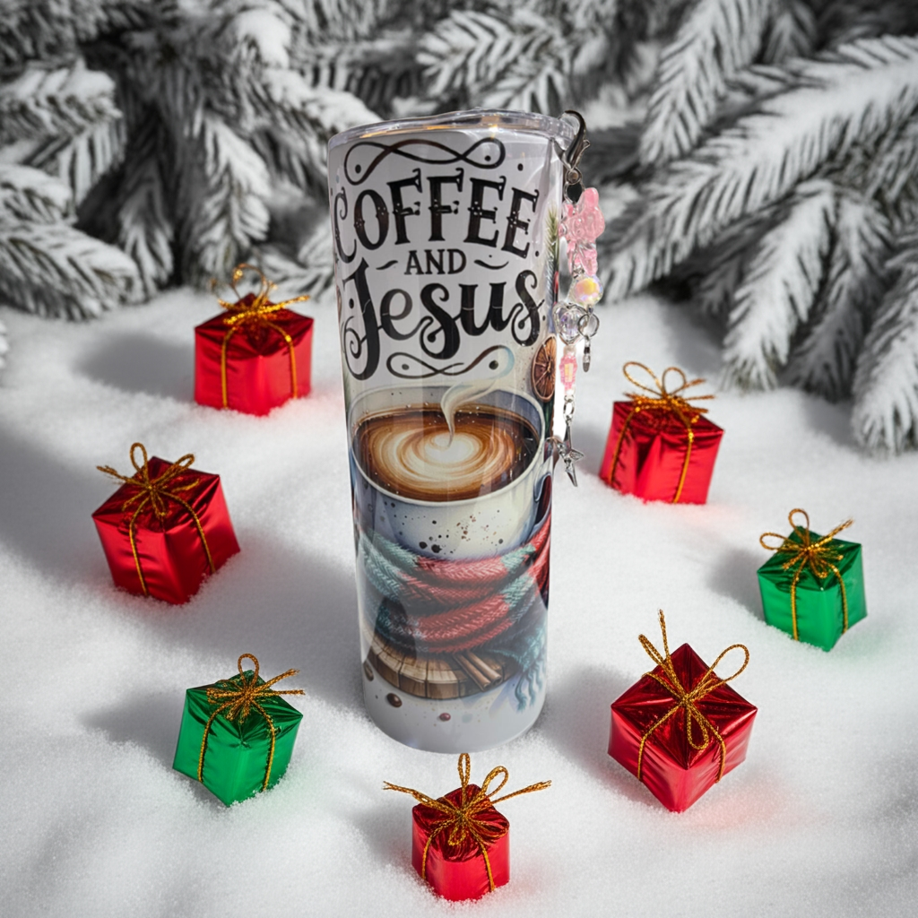 Coffee and Jesus tumbler gift