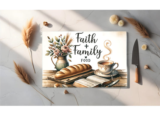 Faith glass chopping board - Thegiftboxcollection