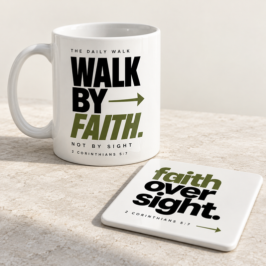 Walk by Faith Mug & Coaster Set