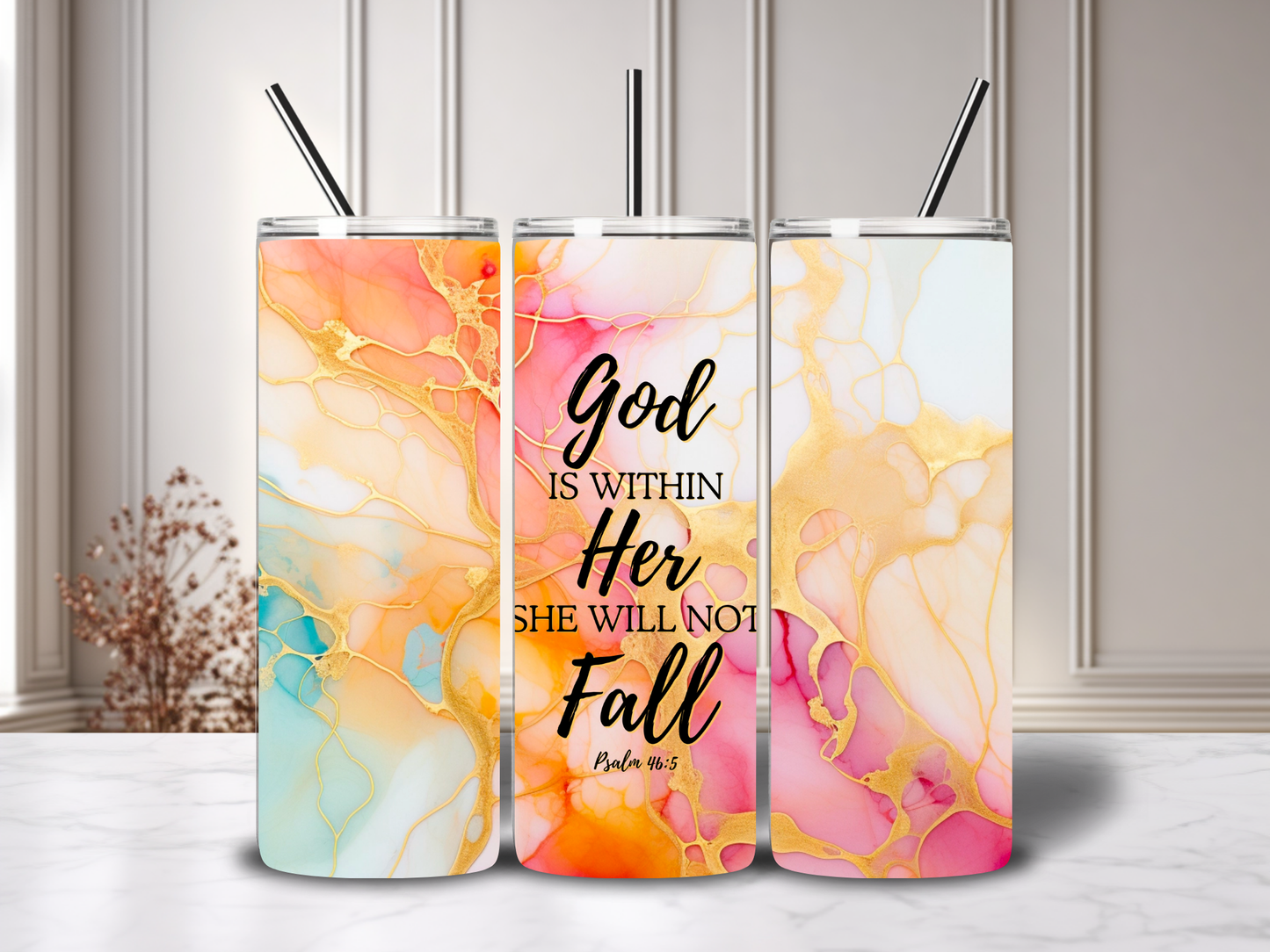 God is within her tumbler