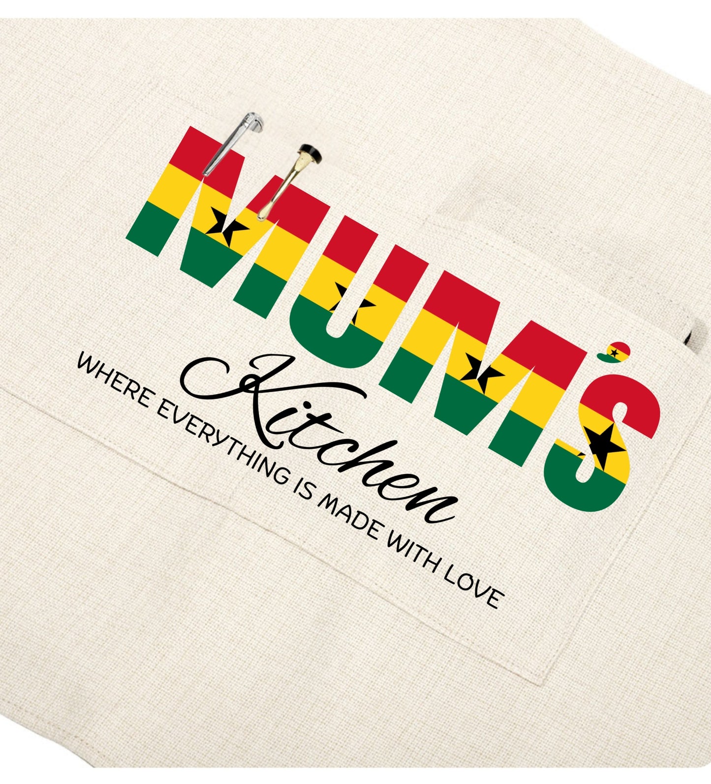 Mums Flag Print Apron(GhanaianFlag)
