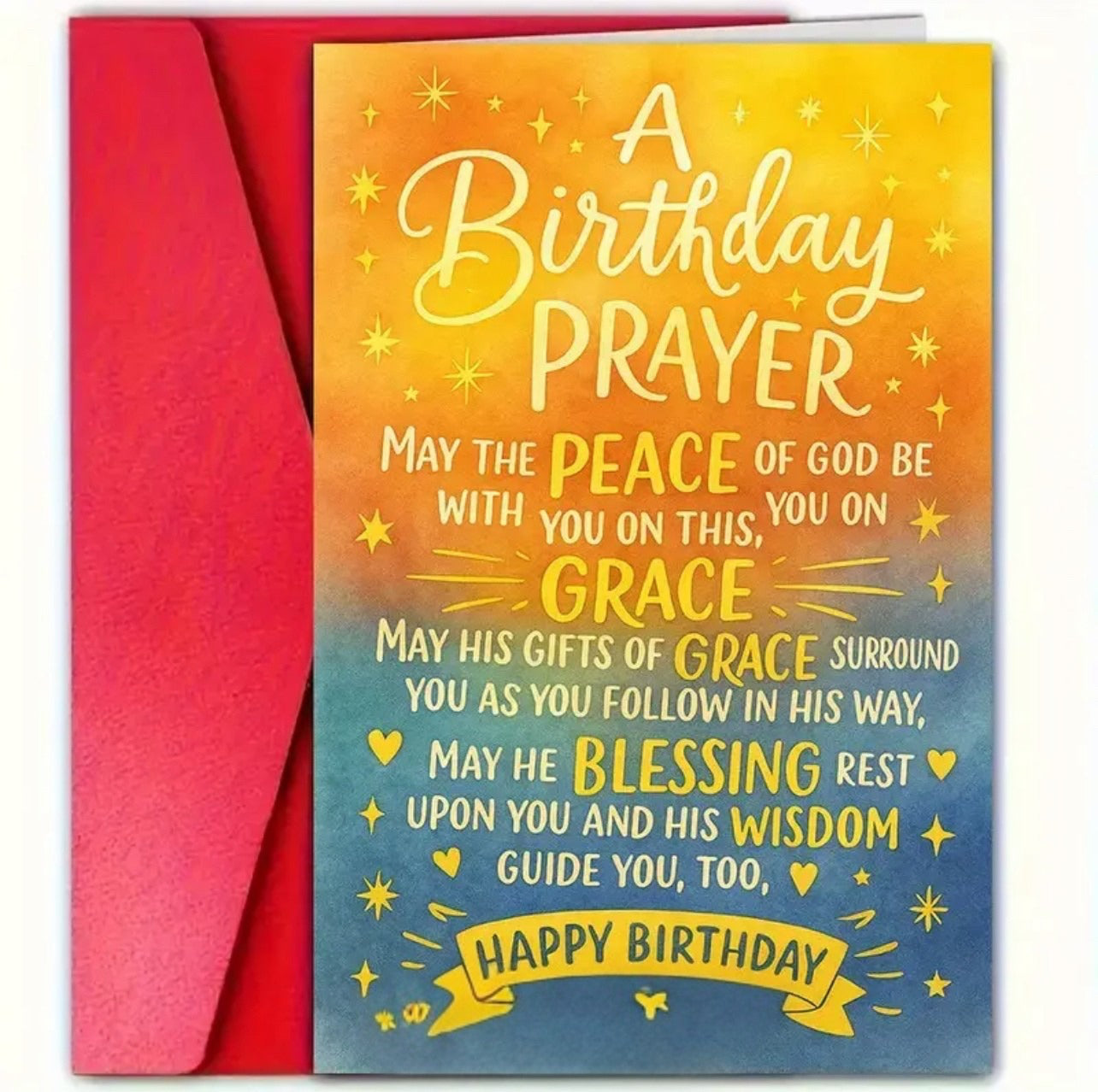 A Birthday prayer card