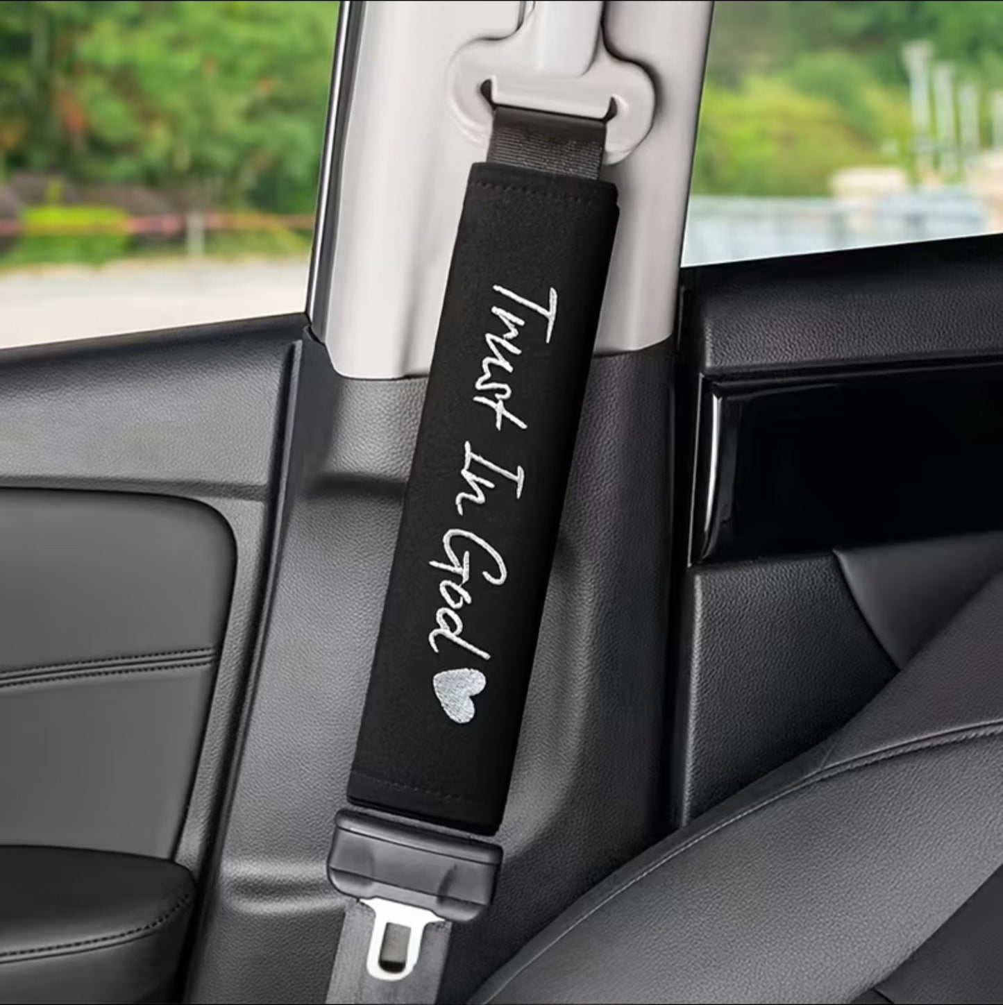 2pcs Trust in God seatbelt covers