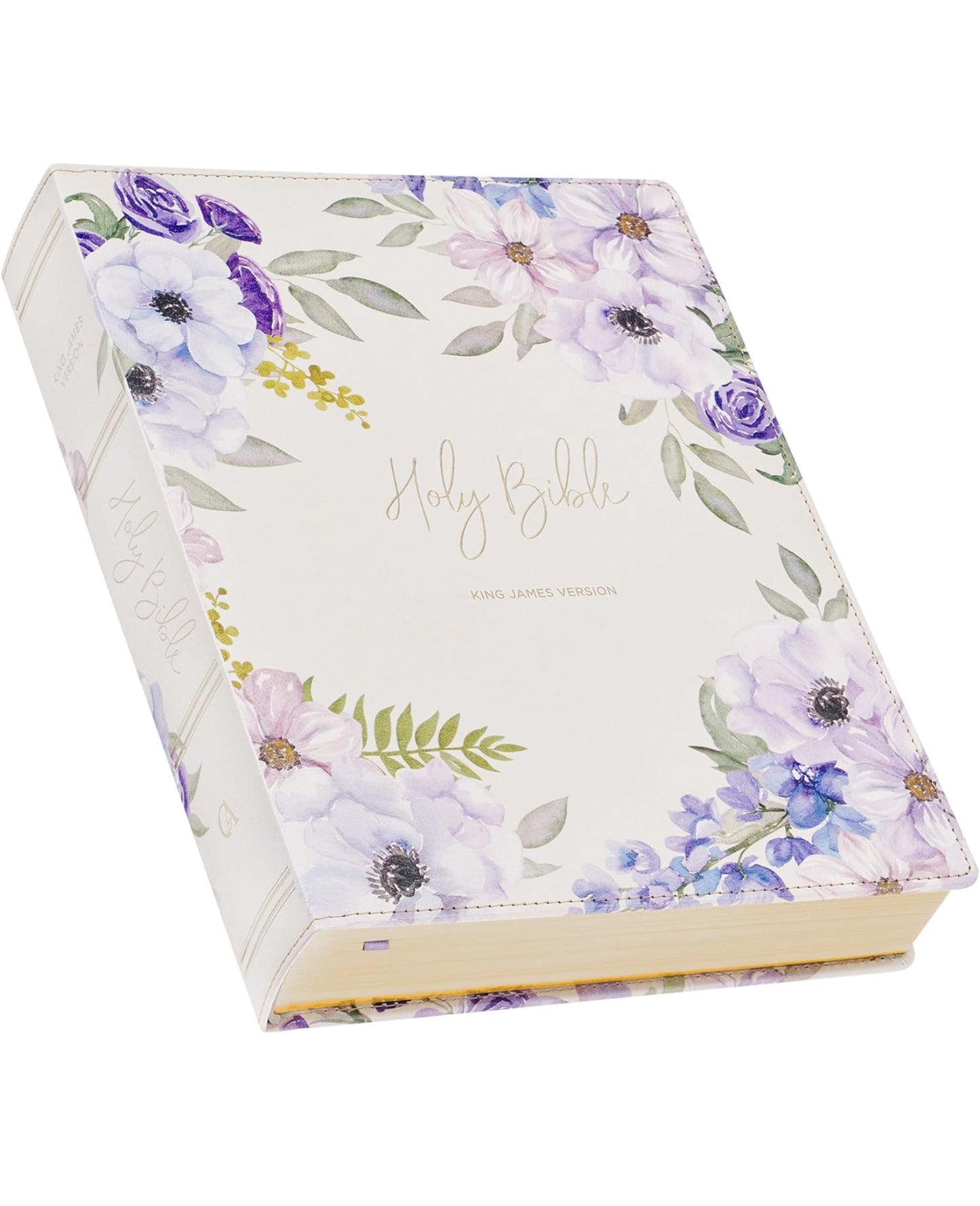 Floral Holy Bible with Gold accent Bible tabs(KJV)
