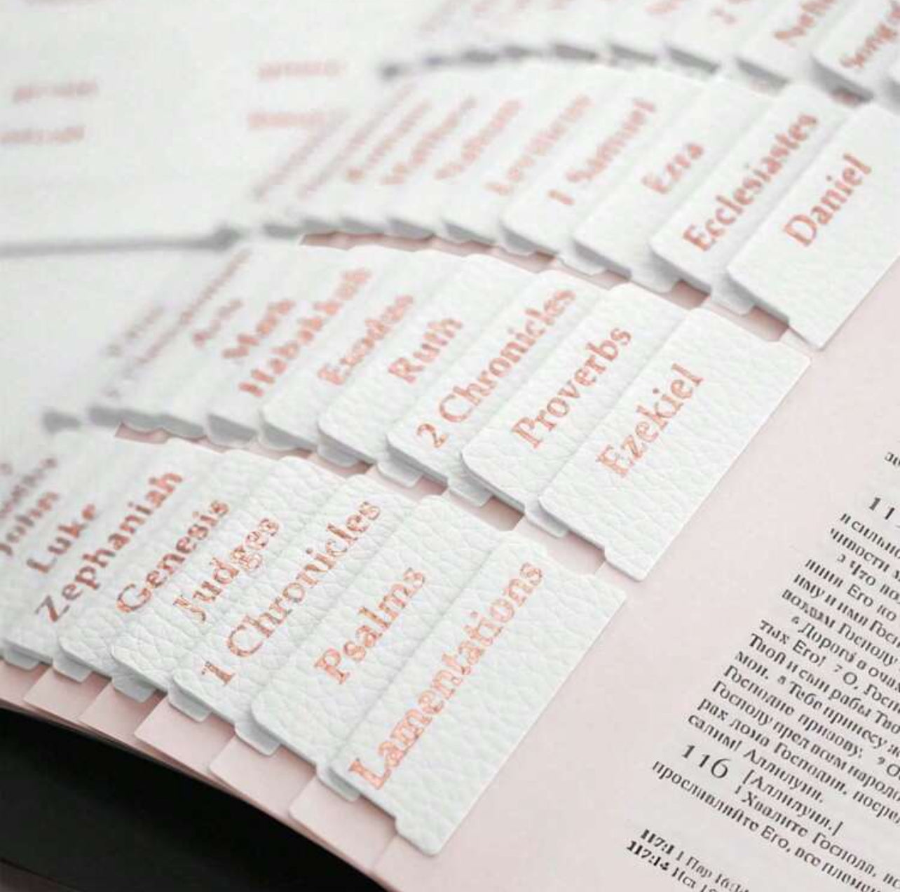 Premium white leather Bible tabs - Thegiftboxcollection