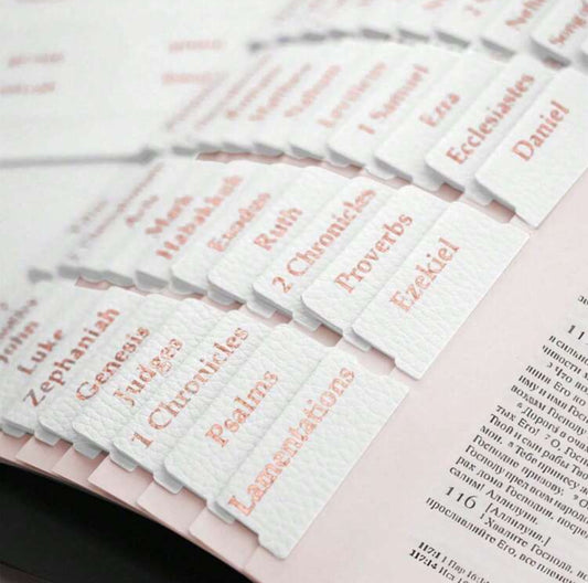 Premium white leather Bible tabs - Thegiftboxcollection