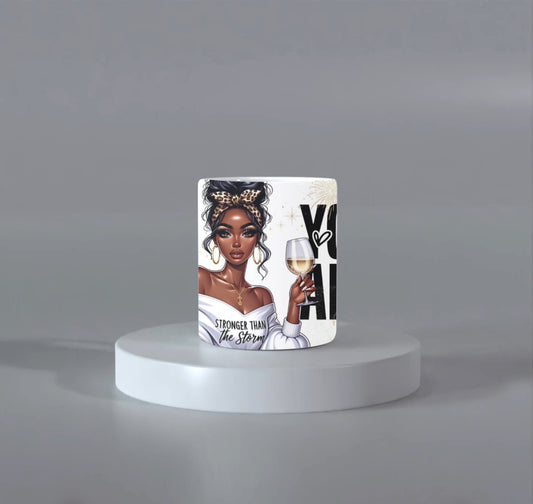 You Are Inspirational Mug Stronger Than The Storm Design Featuring A Bold Female Portrait Drinkware - Thegiftboxcollection