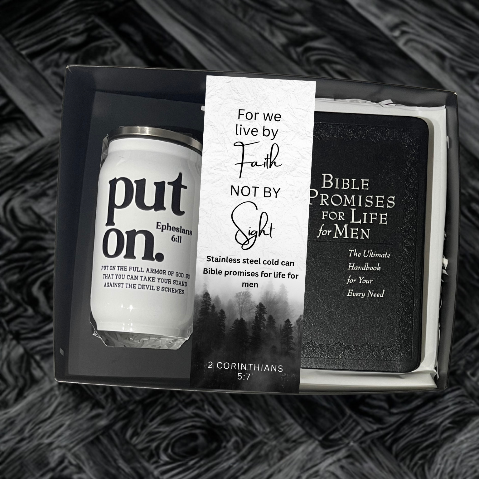 Bible promises for life men's gift set with stainless steel cup - Thegiftboxcollection
