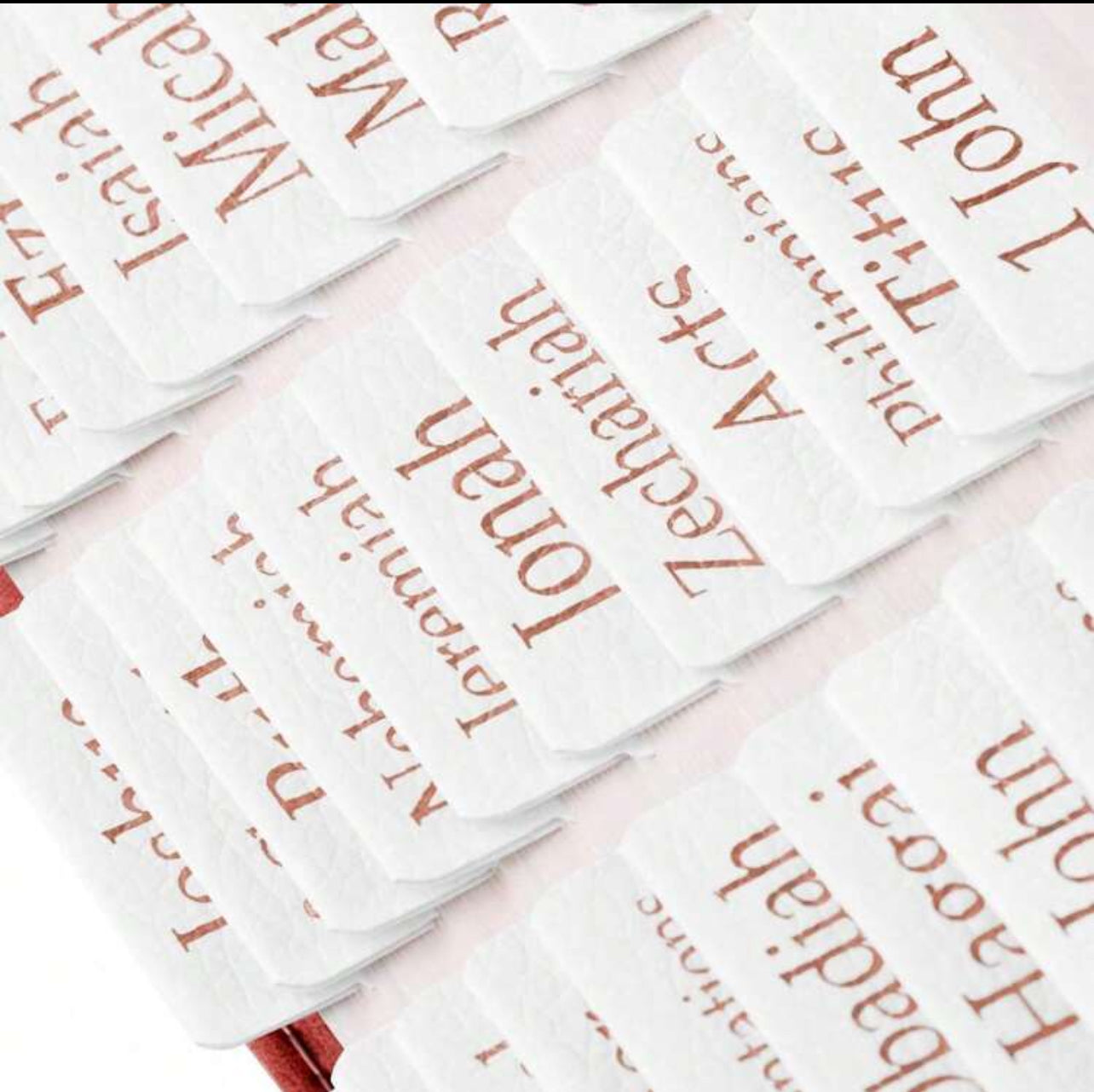 Premium white leather Bible tabs - Thegiftboxcollection