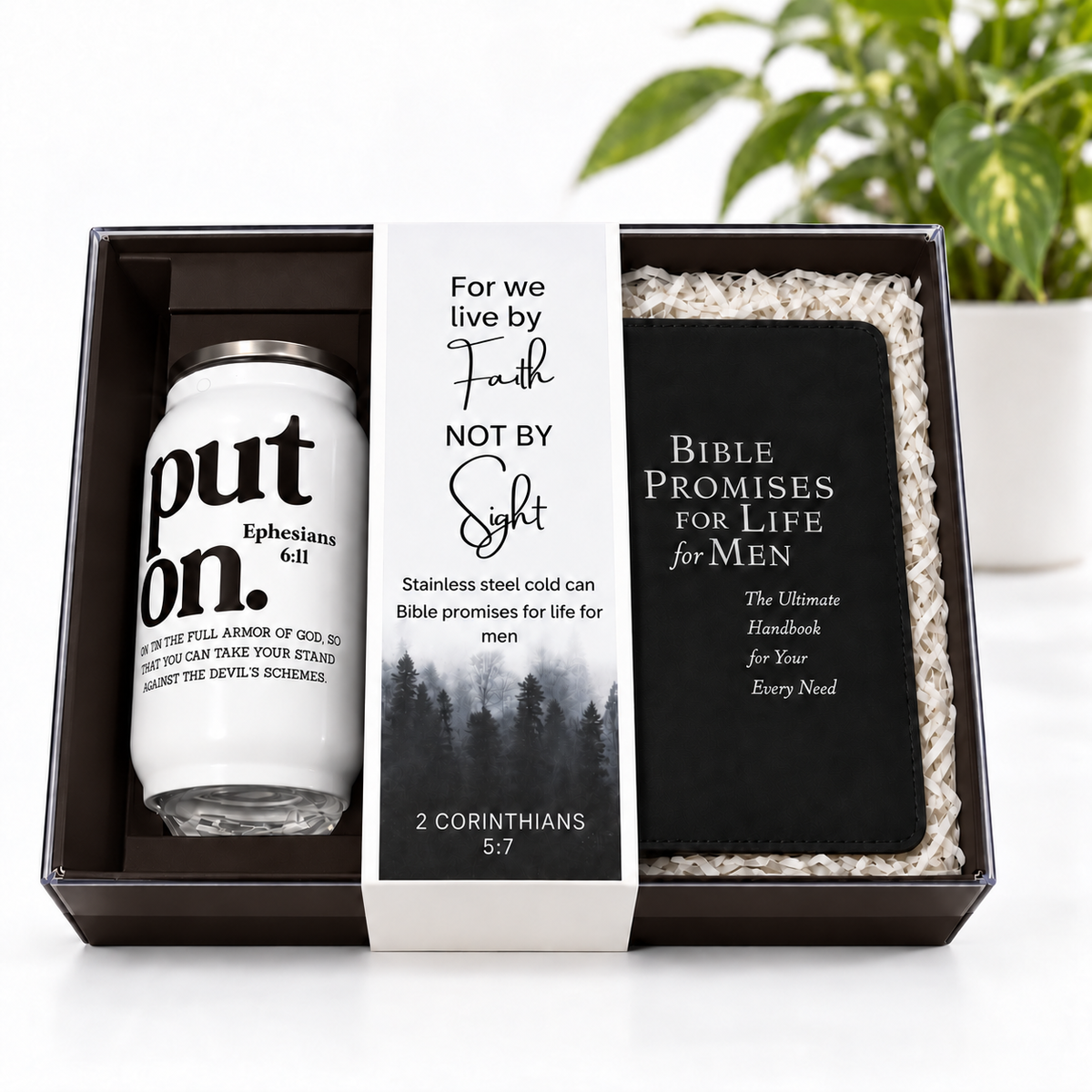 Bible promises for life men's gift set with stainless steel cup