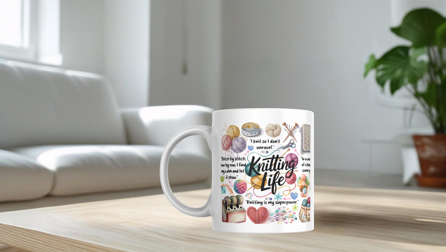Knitting life mug - Thegiftboxcollection