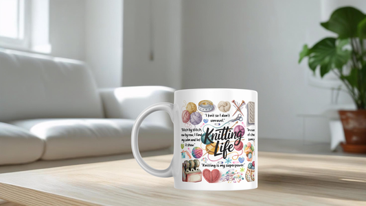 Knitting life mug - Thegiftboxcollection