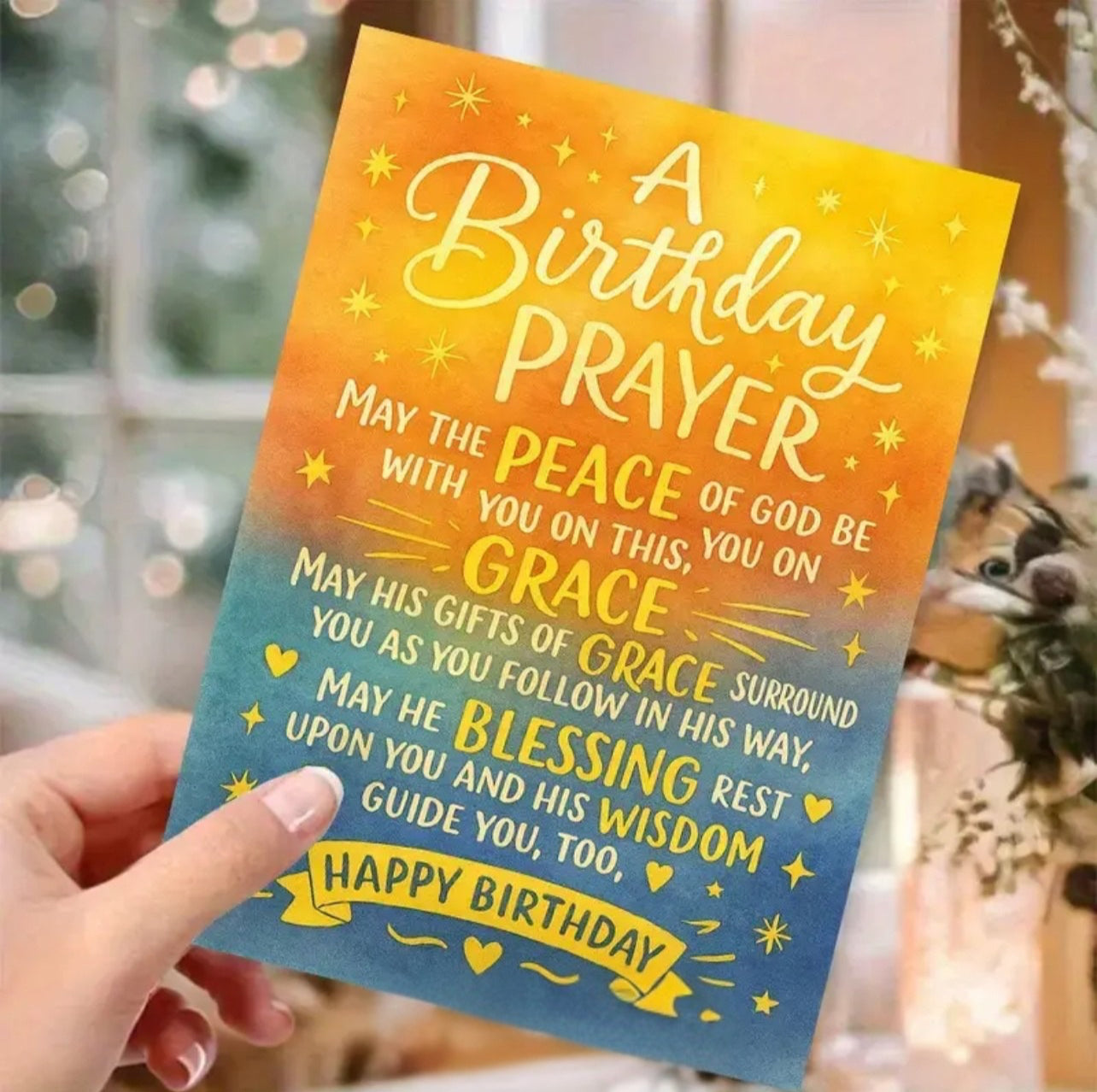 A Birthday prayer card
