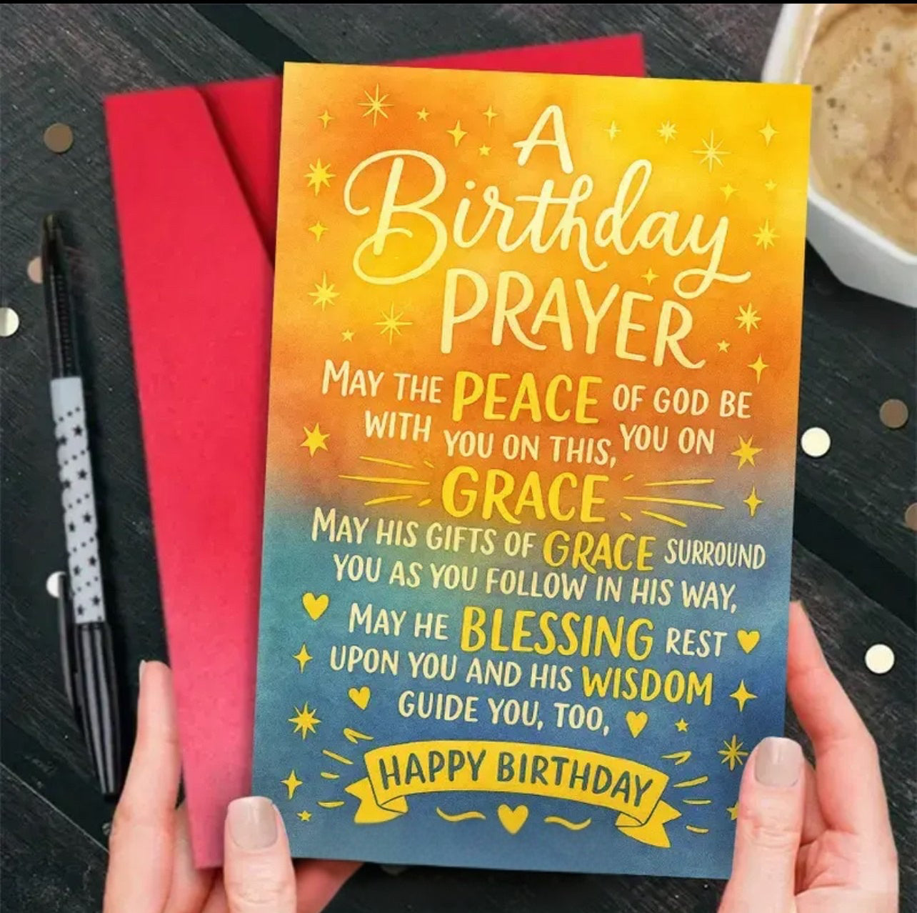 A Birthday prayer card