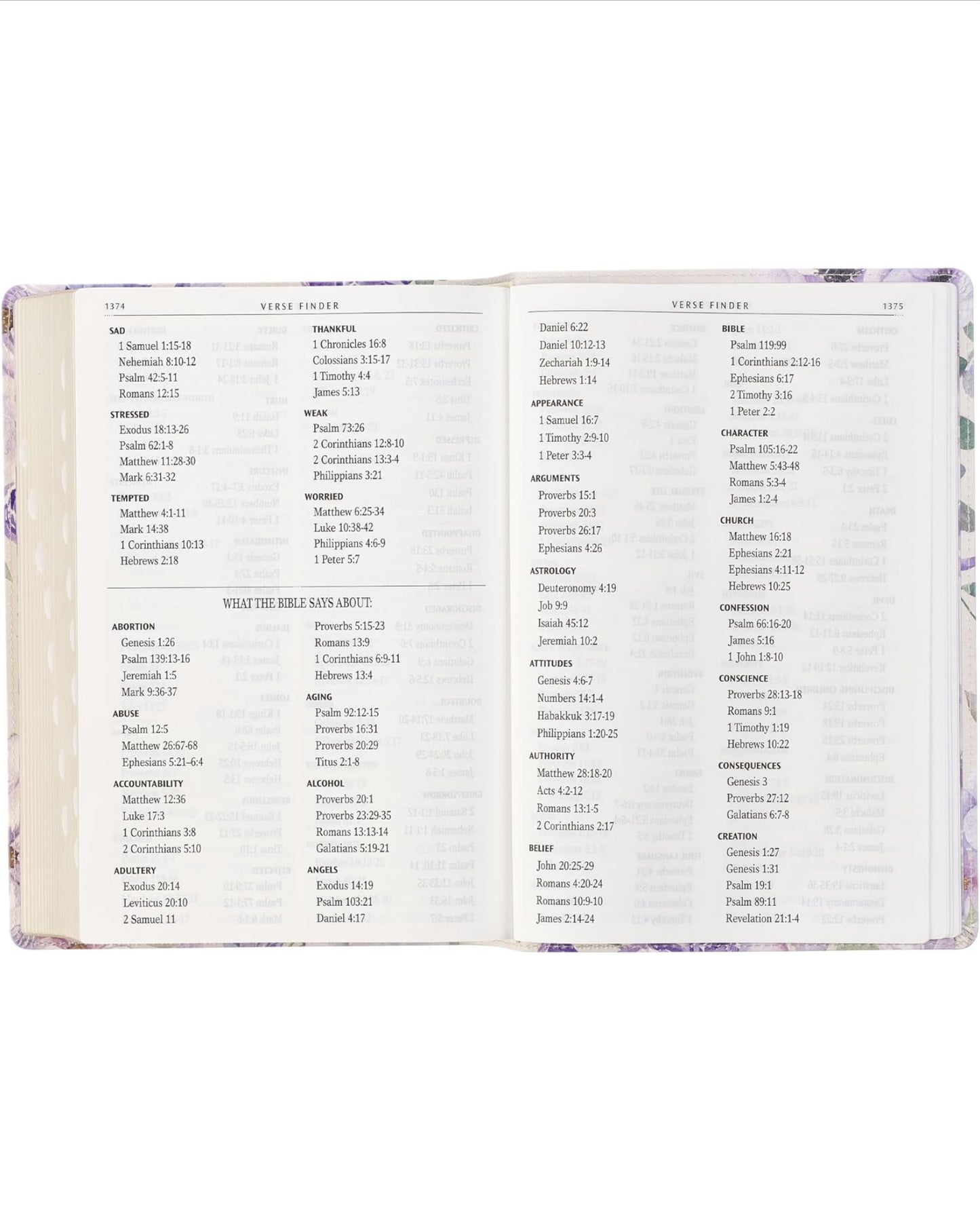 Floral Holy Bible with Gold accent Bible tabs(KJV)