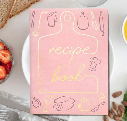 Recipe book-soft pink & golden culinary design