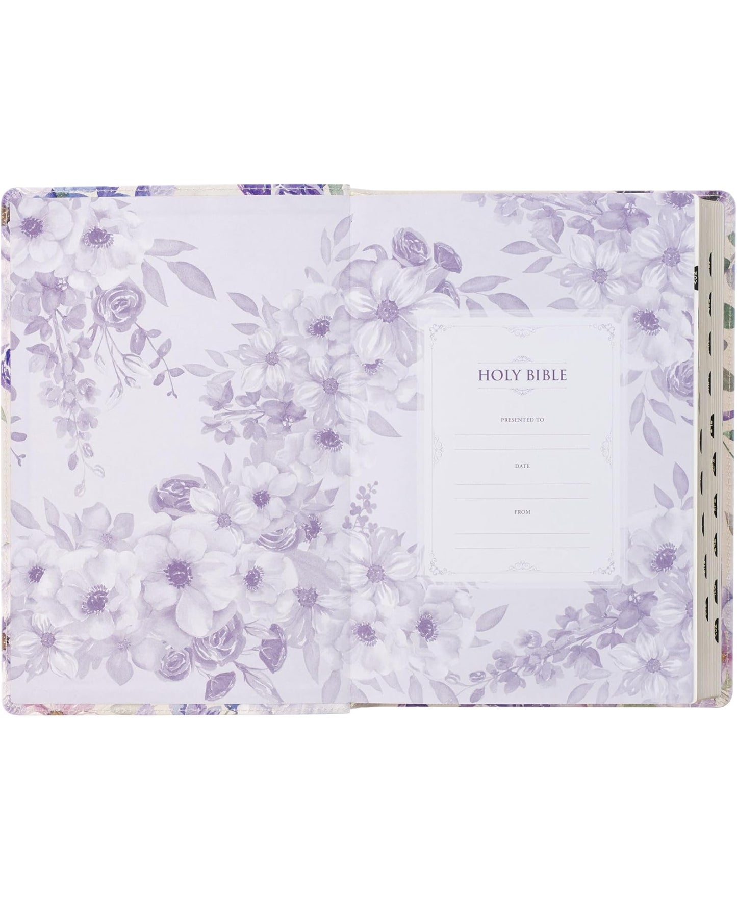 Floral Holy Bible with Gold accent Bible tabs(KJV)