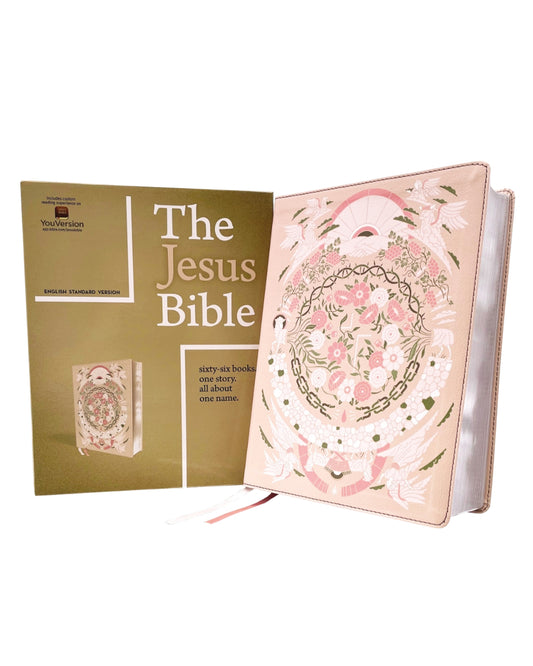 THE JESUS BIBLE(peach floral)ESV - Thegiftboxcollection