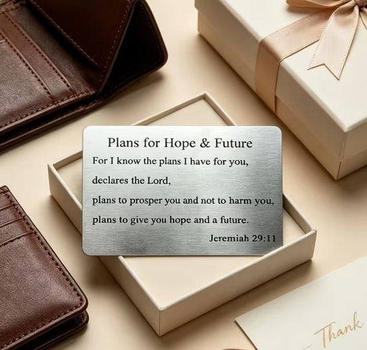 Jeremiah 29:11 Stainless steel wallet card