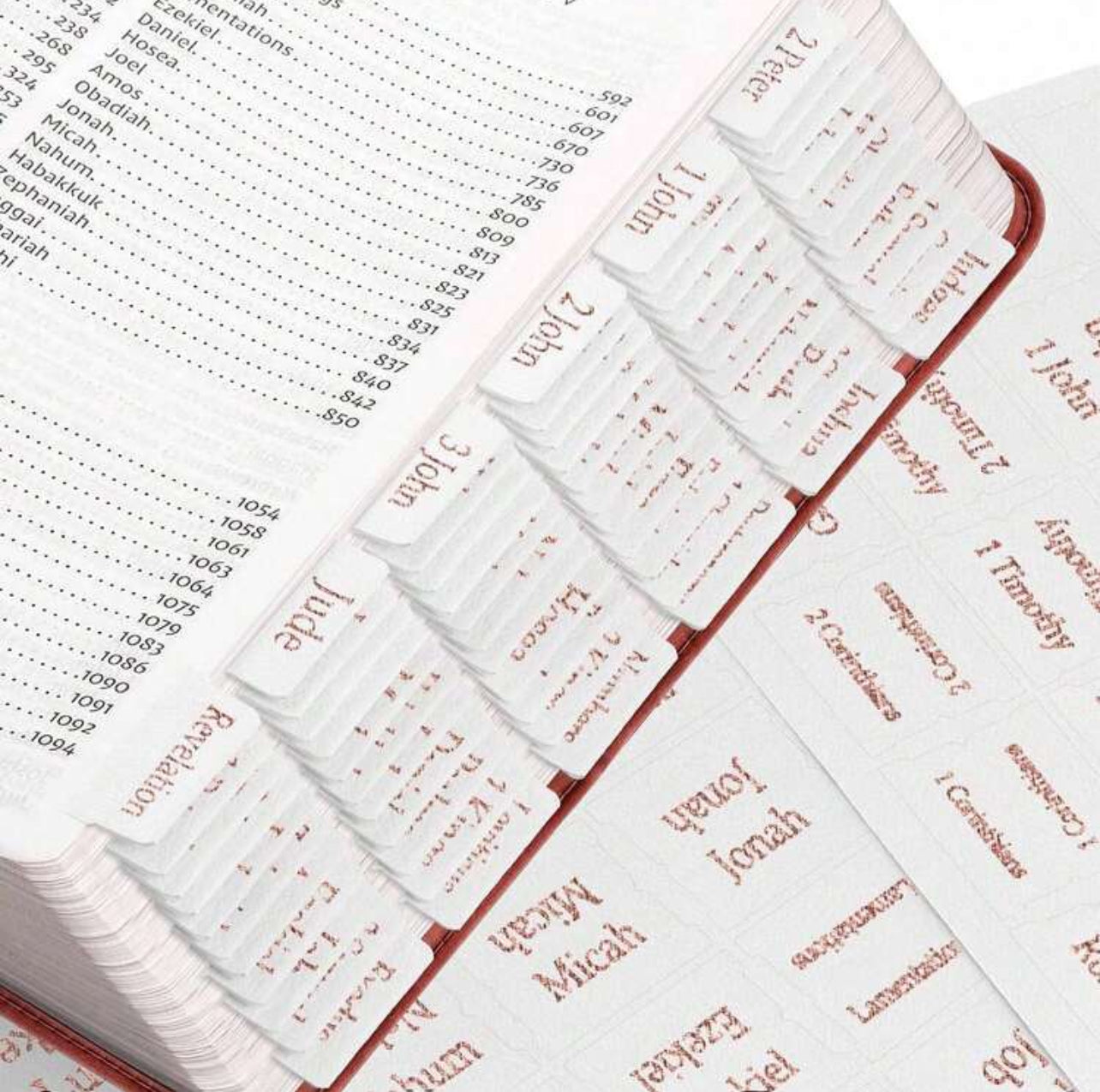 Premium white leather Bible tabs - Thegiftboxcollection