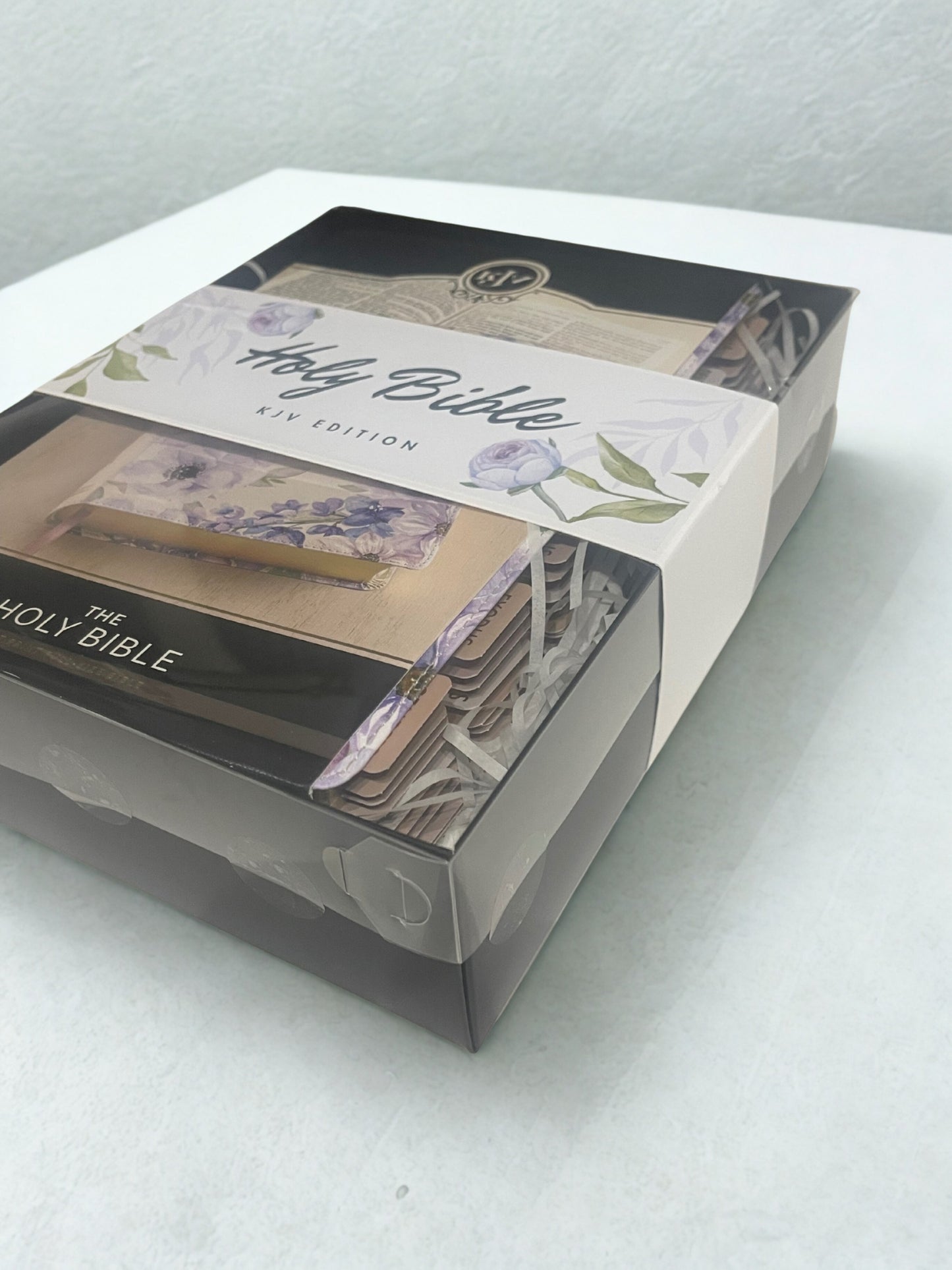 Floral Holy Bible with Gold accent Bible tabs(KJV)