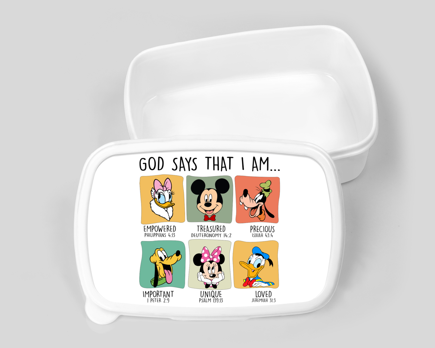 God says I am children lunchbox/snackbox