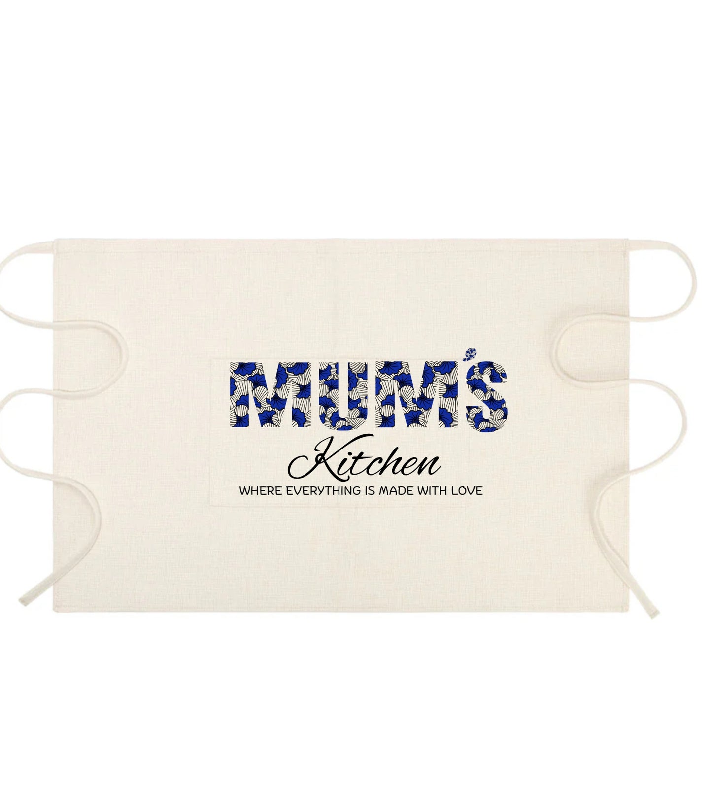 Mums Kitchen Apron(Blue African print)