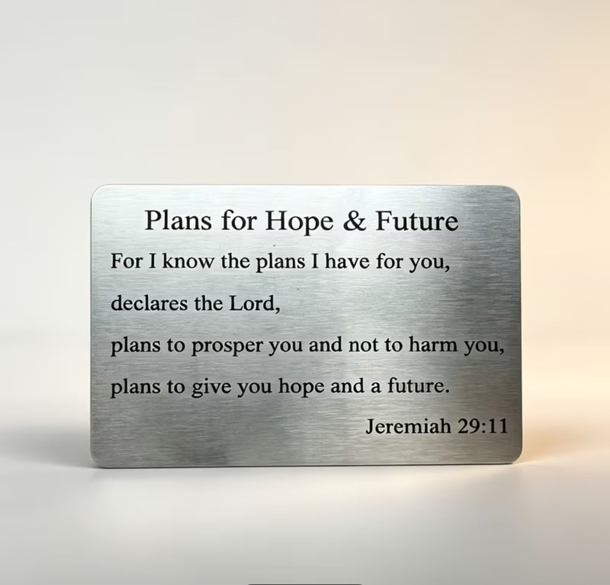 Jeremiah 29:11 Stainless steel wallet card