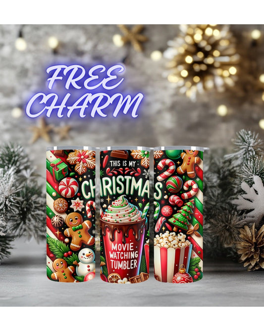 Christmas watching movie tumbler - Thegiftboxcollection
