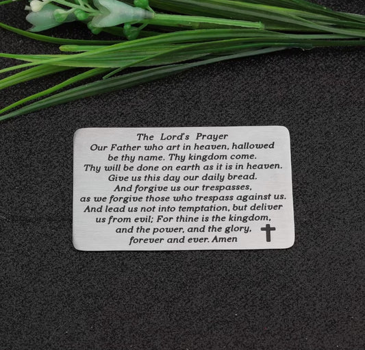 The Lords Prayer Stainless steel wallet card