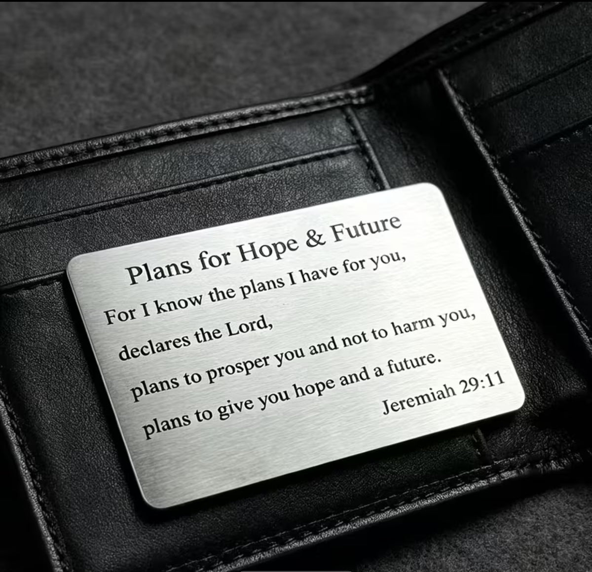 Jeremiah 29:11 Stainless steel wallet card