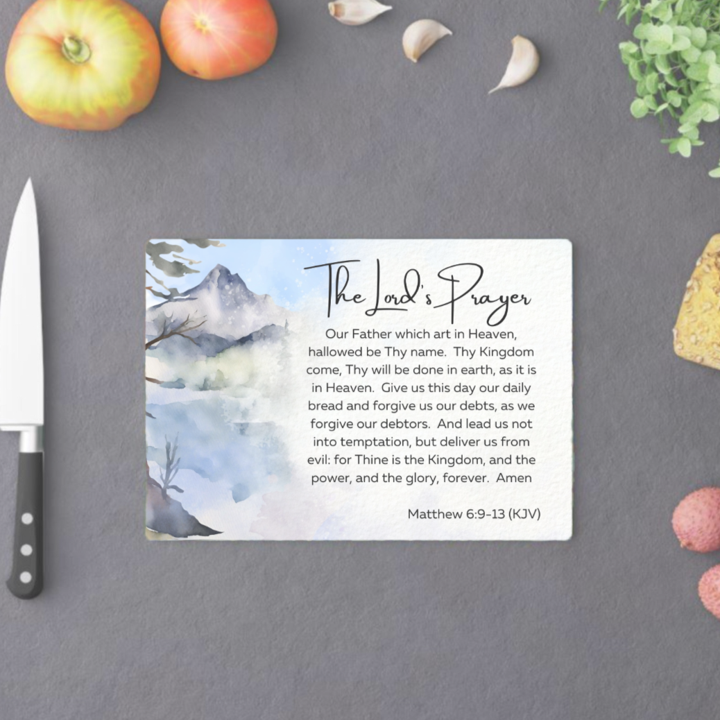 The Lord’s Prayer glass chopping board(chinchilla finish) - Thegiftboxcollection