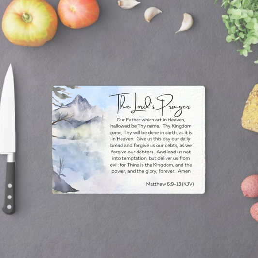 The Lord’s Prayer glass chopping board(chinchilla finish) - Thegiftboxcollection